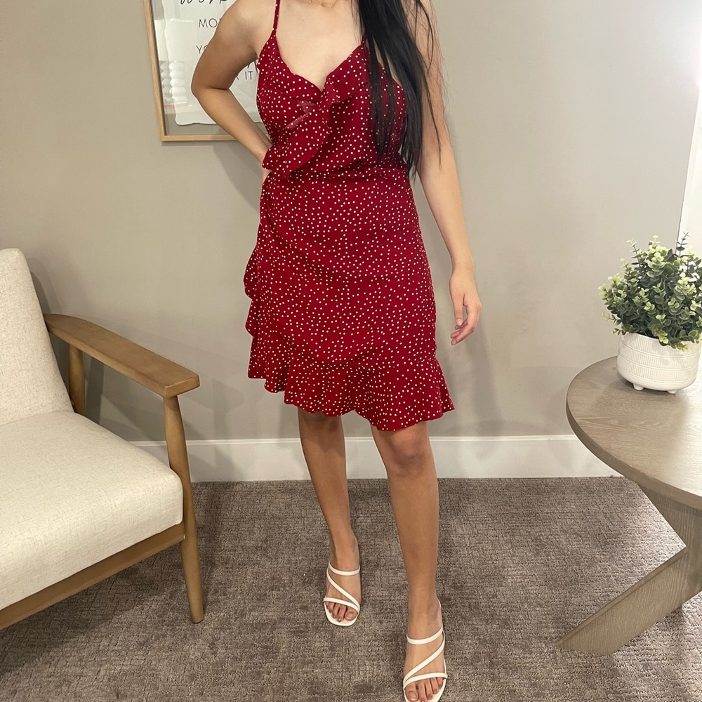 Red Polka Dot Frill Dress